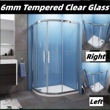 Quadrant Shower Enclosure Walk In Corner Cubicle 6 mm Glass Screen Door and Tray