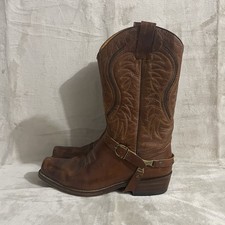 Sendra Western Boots Mens Size 10.5 Brown Leather Mid Calf Harness Square Toe
