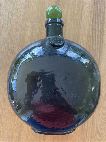 Vintage green glass stoppered - vintage,
