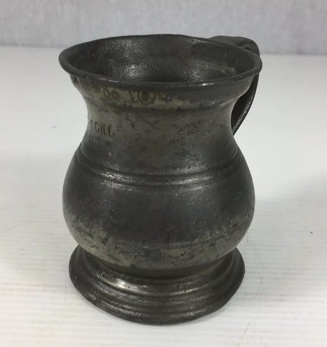 Antique pewter gill - pewter, measure