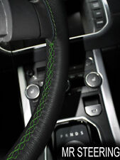 FOR 93-00 MERCEDES W202 TRUE LEATHER STEERING WHEEL COVER GREEN DOUBLE STITCHING
