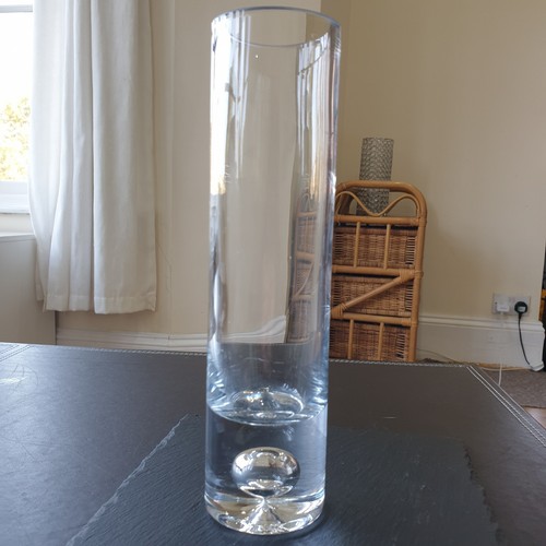 Clear glass flower vase - clear,