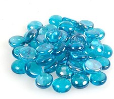AQUA Blue Glass Pebbles 20mm Decorative Stones for Weddings Crafts, Aquariums UK