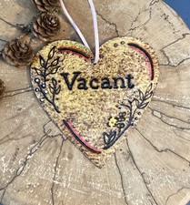 Handmade Toilet Engaged Vacant Double Sided Wooden Hanging Door Sign