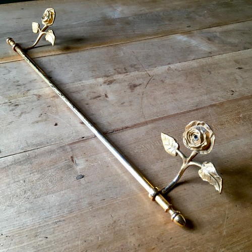 Vintage brass towel bar rail - bar,