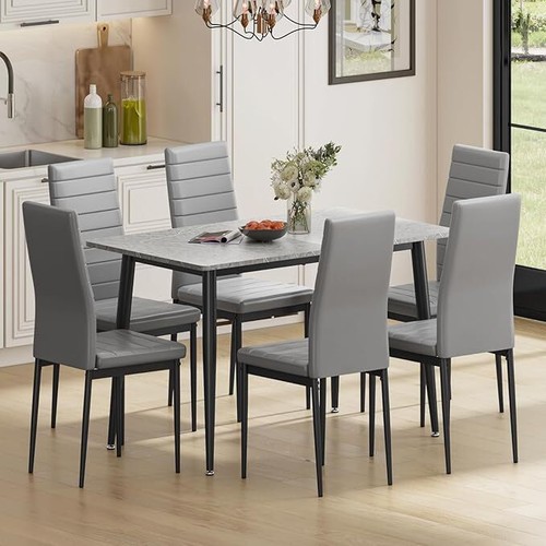 Dining table and chairs set - table,