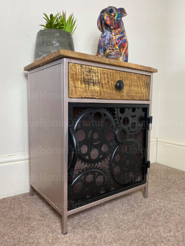 Industrial bedside table - bedside,