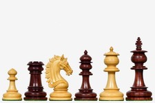 Artisan Knight Luxury Wooden Chess Pieces in Bud Rosewood & Boxwood – 4.4" King