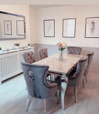 Italian Marble Dining Table and Chairs X6 Collection Only