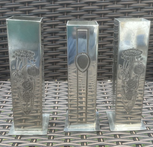 Vintage pewter vases - , feature