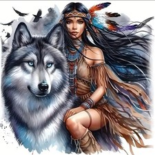 WOLF INDIAN FANTASY CAR Vinyl