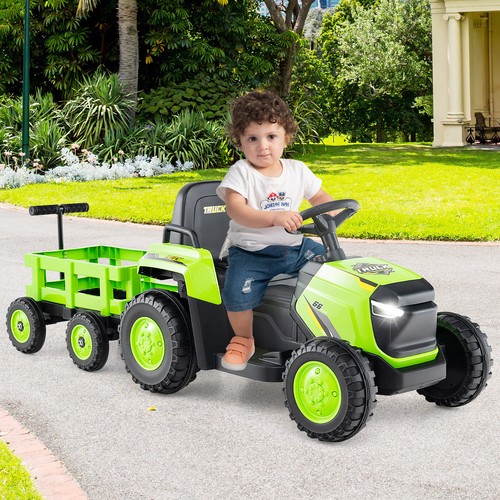 Kids green ride tractor 12v - kids,