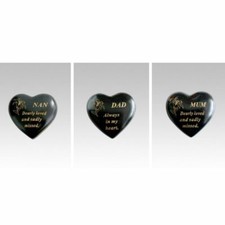 Black & Gold Lily Heart Stone