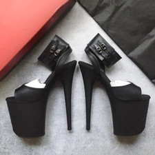 Platform Sandals 20cm Sexy Shoes Pole Dance Shoes Party Stripper Heels Peep Toe