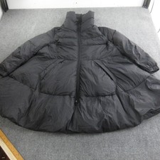Rundholz Coat Womens Large Black Down Puffer Long A Line Winter Jacket Zip