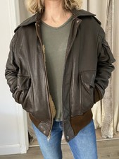 Rare Find - A-2 Genuine Leather Authentic Thai Flight Jacket - Unisex Size S