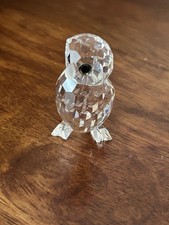 Swarovski Silver Crystal Owl Figurine With Original Box & Certificate 
