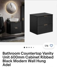 BLACK wall hung Vanity Unit