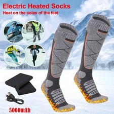 5000mAh Electric Heated Socks Foot Winter Warmer Sock Rechargeable Battery Power