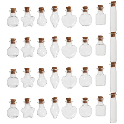 Pcs glass bottles with cork - glass,