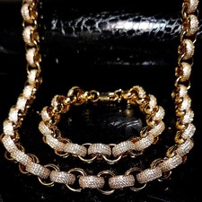 Mens Iced Out 12mm Belcher