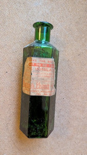 Vintage green glass ribbed - vintage,