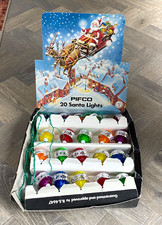 BOXED SET OF 20 VINTAGE PIFCO SANTA LIGHTS CHRISTMAS TREE LIGHTS UNTESTED