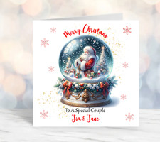 Personalised  Christmas Card Snow Globe Daughter Son Friends Mum Dad Grandad