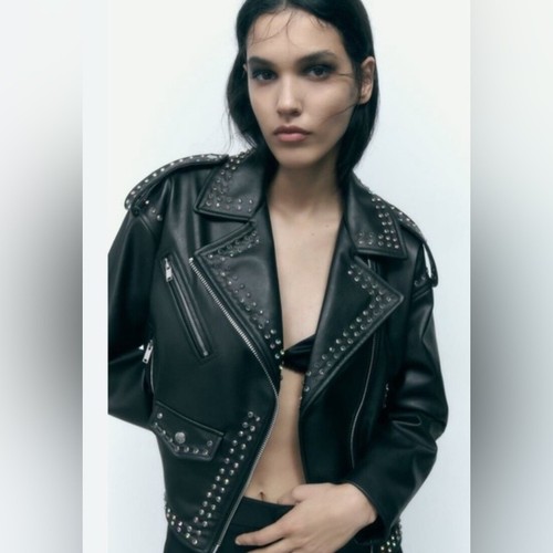 Zara studded faux - zara, moto