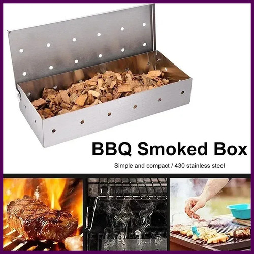 Bbq smoke box stainless steel - stainless,