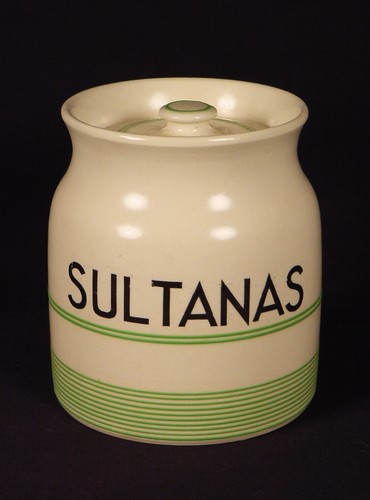 Rare green banded sultanas - green, jar