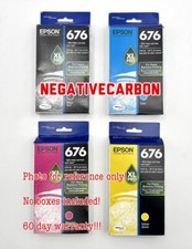 4-PACK EPSON GENUINE 676XL BLACK & COLOR INK (NO RETAIL BOX) WORKFORCE WP-4020