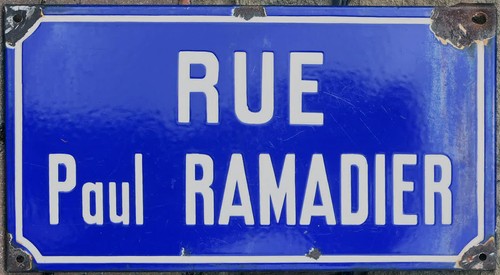Old french enamel street - old,