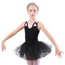 Gymnastics Leotard Cat Ear Dancewear Fancy Costume Kid Girls Ballet Tutu Dress
