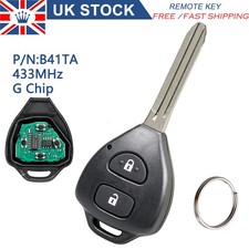 B41TA 433MHz 2 Button Remote Key Fob for Toyota Yaris 2011 2012 2013 2014 G Chip
