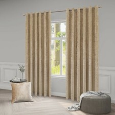 ROOEE Luxury Crushed Velvet Curtains PAIR Fully Lined Eyelet Ring Top Ready Made