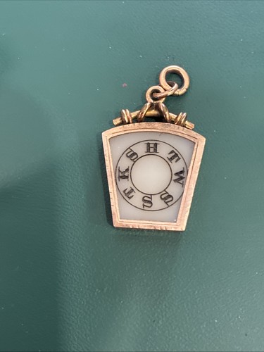 Antique 10k gold agate masonic - gold,
