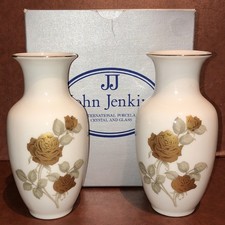 John Jenkins Golden Rose Collection Pair Vase Vases Boxed