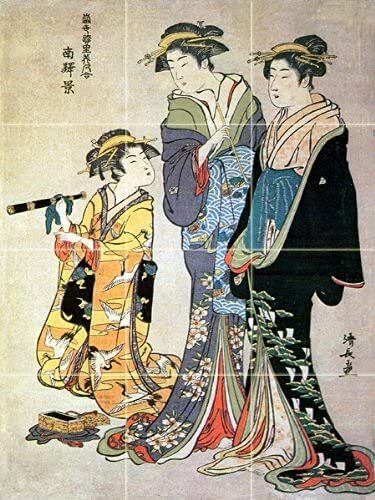 Tile mural gossiping girls - mural,