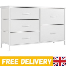 Classic White Chest of Drawers with 5 Water-Resistant Drawers – Easy to Assemble