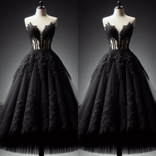 Gothic short wedding dress - gothic,