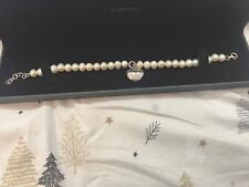 Stunning H Samuel Sterling Silver Pearl Puff Heart Bracelet, Perfect Present 🎁 