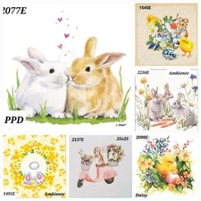 6 x  Mixed Easter  Paper Napkins,Decoupage/art/Craft/Vintage/Peter Rabbit 