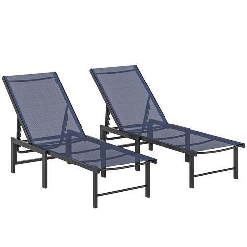 Outsunny 2pc reclining outdoor - 2pc,