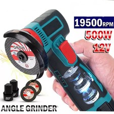 12v Mini cordless angle grinder polishing cutting machine+2 battery UK charger