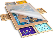 Puzzle Board with Cover & 6