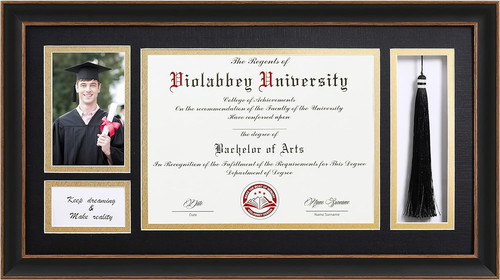Black diploma frame with - black,