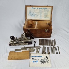Record 405 Multiplane with Cutters in Original Wooden Box Woodworking Plane
