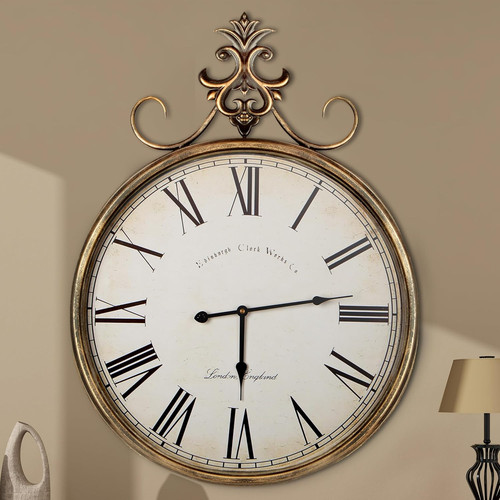 Vintage wall clock gold - vintage,