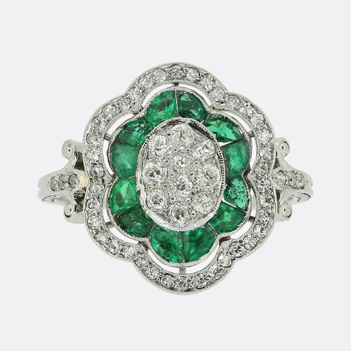 Art deco emerald and diamond - art,